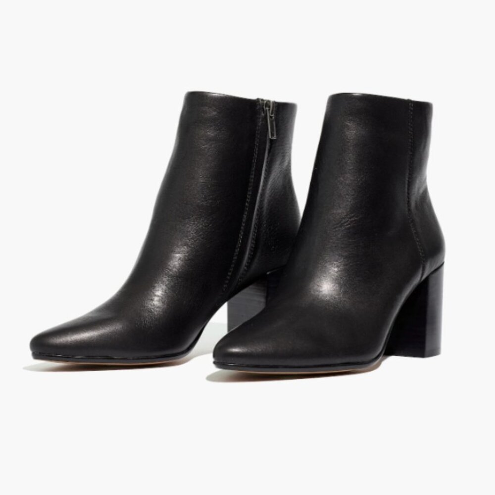 Madewell The Fiona Boot Leather True Black 8.5